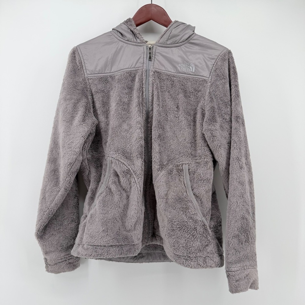 The North Face M Osito Full Zip Hooded Fleece Jacket Gray Fuzzy Oso Hoodie ARHB